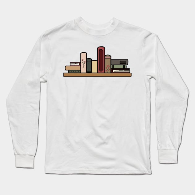 Floral book shelf Long Sleeve T-Shirt by bookloversclub